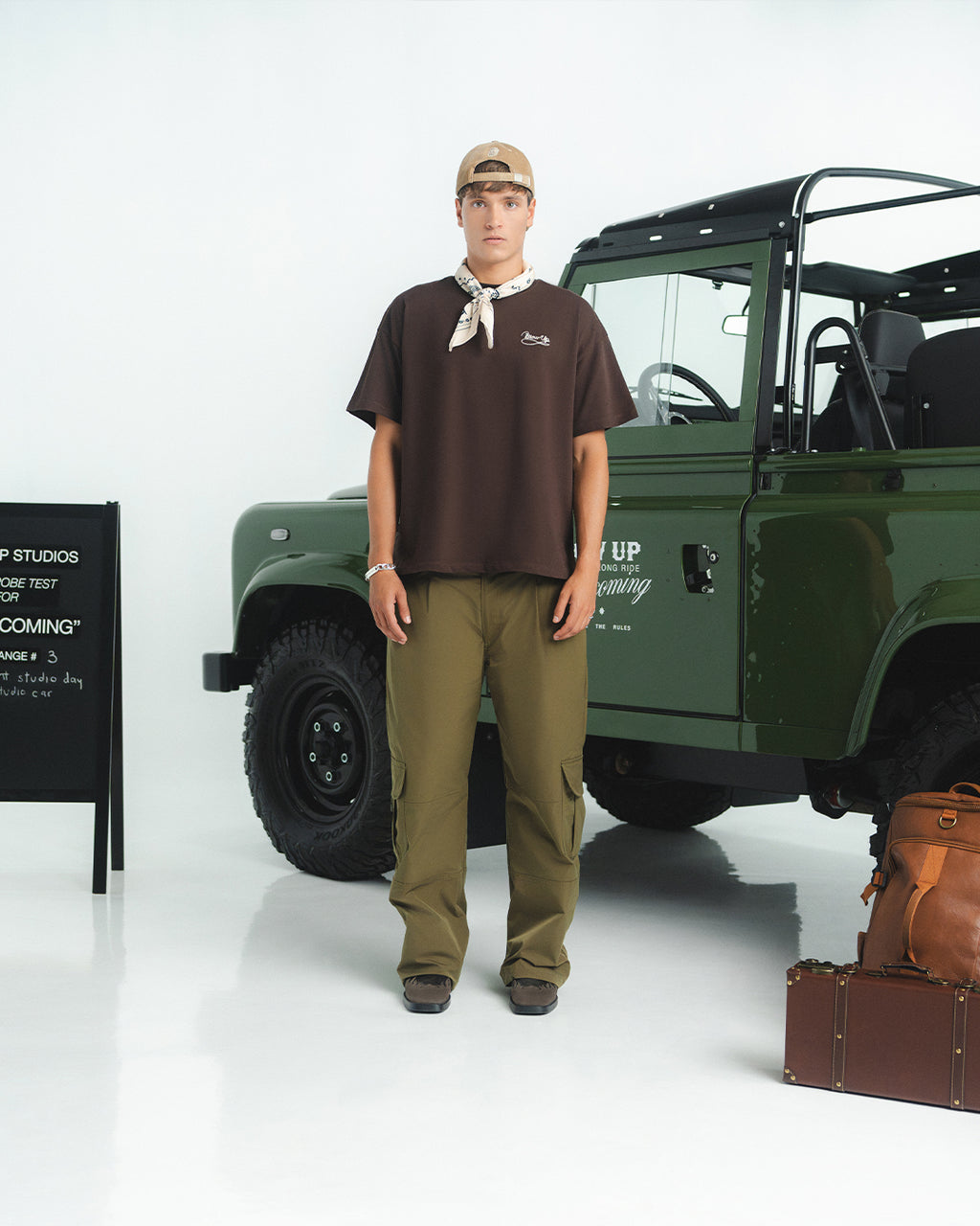 Blow Up Pants Western Olive Wide