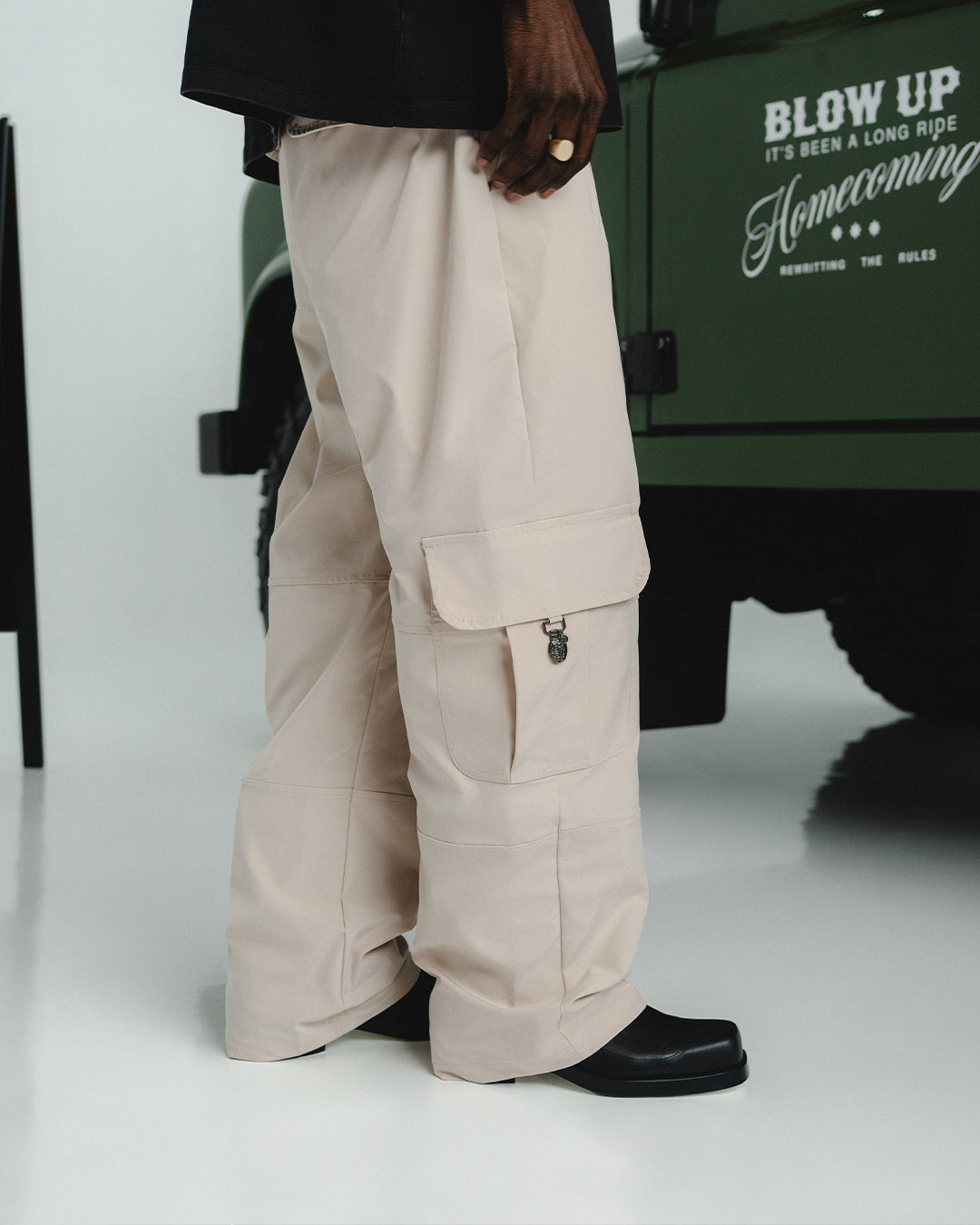 Blow Up Pants Western Oatmel Wide