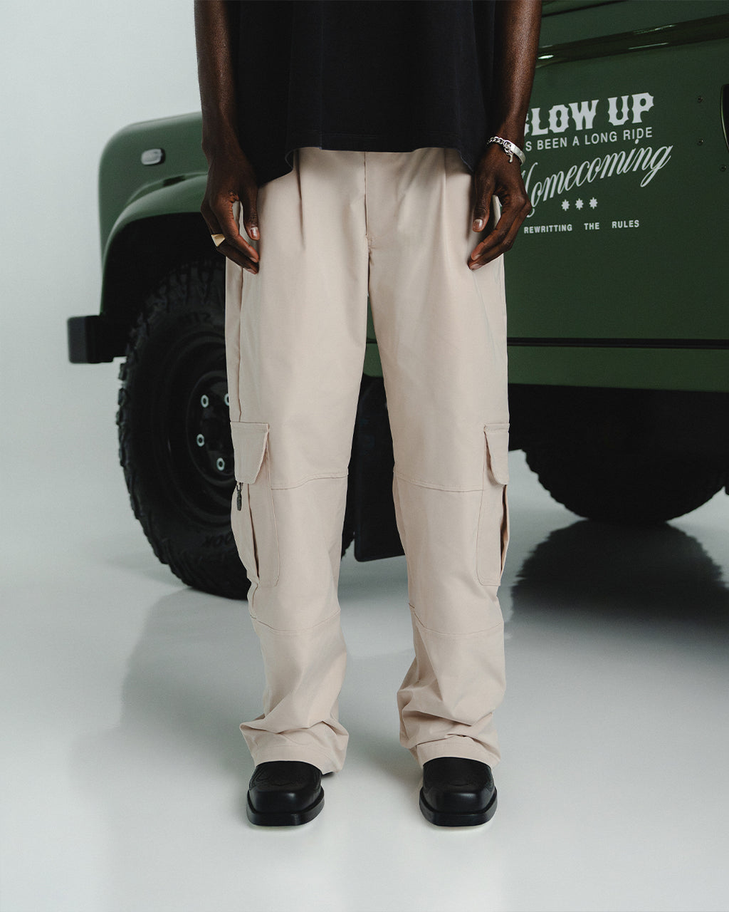 Blow Up Pants Western Oatmel Wide