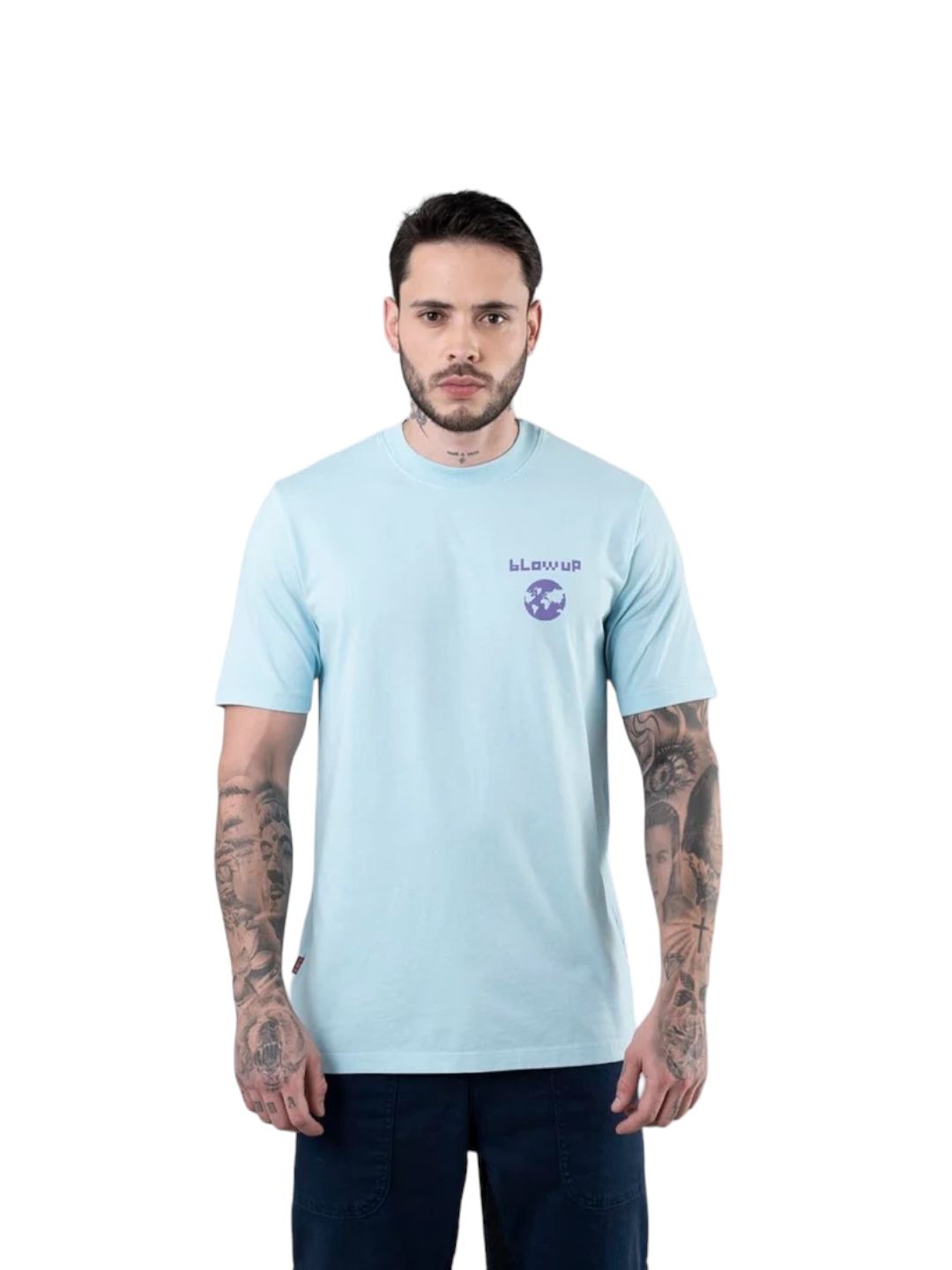 T-Shirt Blow Up Slim Fit Azul Pixels